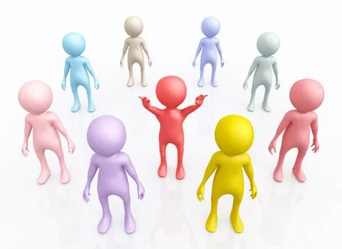 Group of 3D figures Stock Illustration