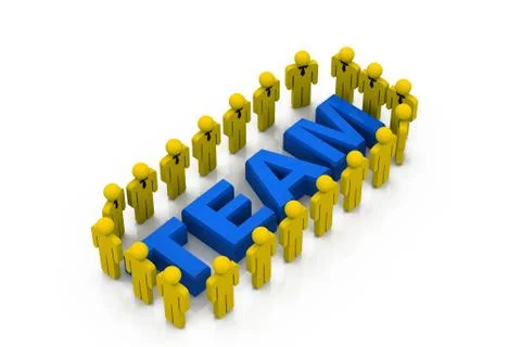 Group of 3D men acting as team. High Resolution 3D render Stock Illustration