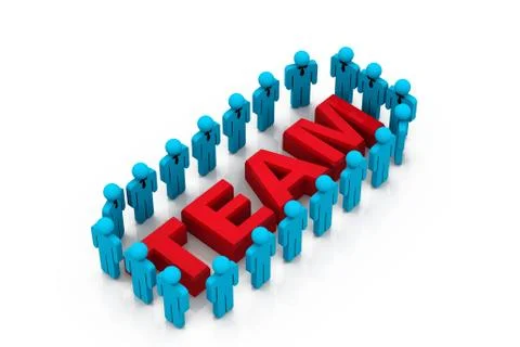 Group of 3D men acting as team. High Resolution 3D render Stock Illustration