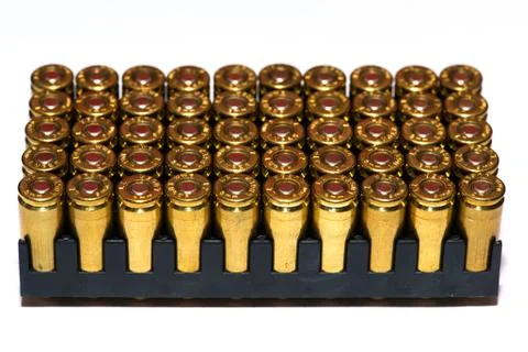 A group of 9mm bullets 写真素材