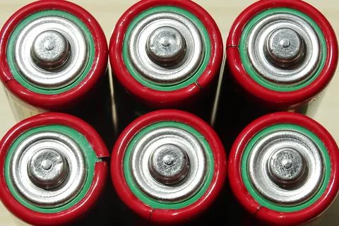 Group of AA batteries. Close view Fotos de archivo