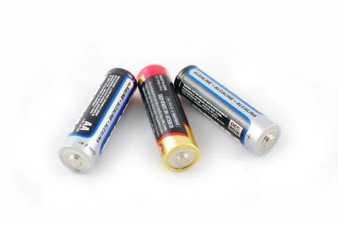 A group of aa batteries Stock Photos