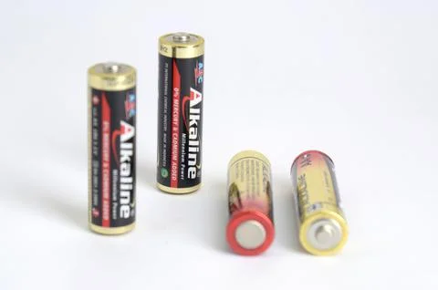 Group of AA batteries Stock Photos