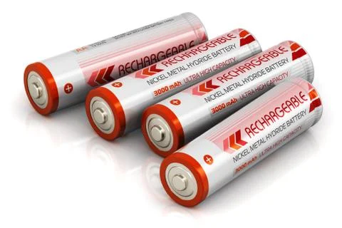 Group of AA size batteries Stock Illustration