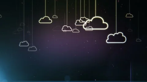 Group of abstract cloud symbols animation Stock Footage 63301355
