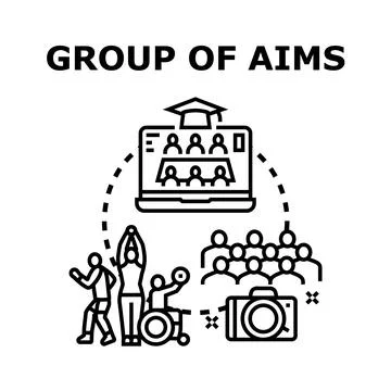 Group of aims achieving diverse goals concept Stock Illustration
