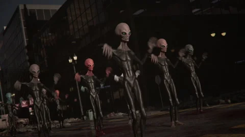 Group Of Aliens Dancing In Halloween Stock Footage 288077677