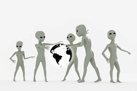 Group of aliens Stock Illustration