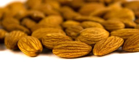 Group of almond nuts Stock Photos