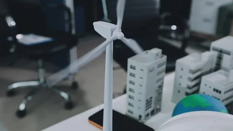 Group of alternative energy engineers discussing a project with a worker du.. Stock Footage 334138232