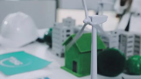 Group of alternative energy engineers discussing a project with a worker du.. Stock Footage 334138290