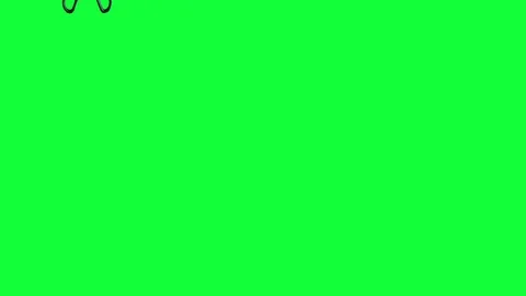 Group of animated scissors elements on green screen chroma key Stock Footage 128713511