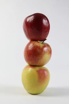 Group of Apples on white background Stock Photos