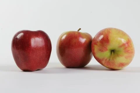 Group of Apples on white background Stock Photos