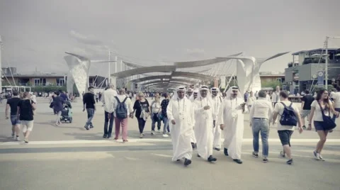 Group of arabs walking together Stock Footage 55376358