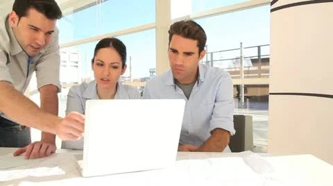Group of architects working on project Stock Footage 14828092