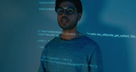 Group Asia male software developer mentor leader manager talk strat prompt AI. Stock Footage 312199239