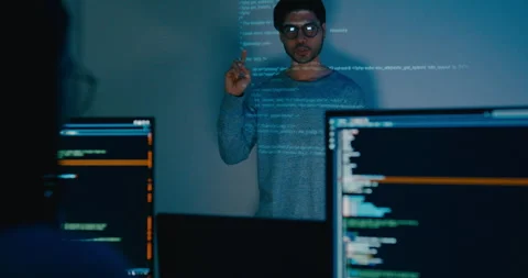 Group Asia male software developer mentor leader manager talk strat prompt AI. Stock Footage 312200995