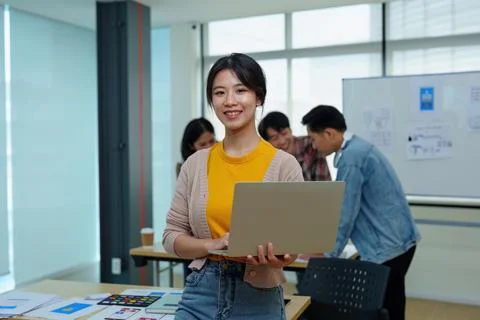 Group of asian creative team programing designers participate in all phases.. Stock Photos
