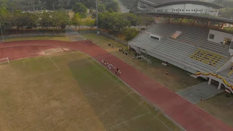 Group of athlete student training Stock Footage 88348613