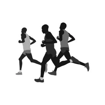 Group athletes marathon runner Stock Illustration