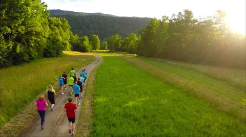 Group of athletes running together Stock Footage 65134301