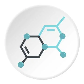 Group of atoms forming molecule icon circle Stock Illustration