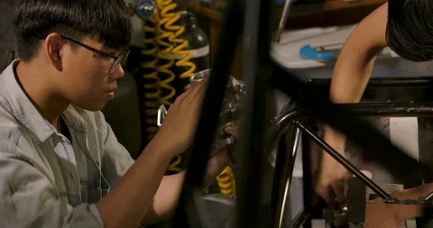 Group of Automotive Engine Design Engineers Working in Studio Workshop. Stock Footage 115291722