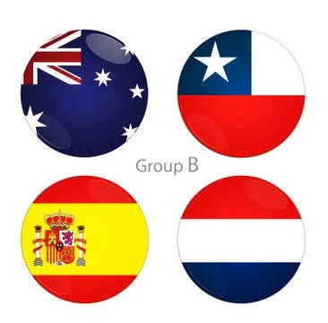 Group B - Australia, Chile, Spain, Netherlands Stock Illustration