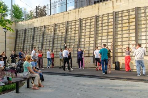 Group bachata dance class. Stock Photos