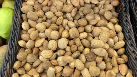A group of badam nuts in box Stock Footage 233854443