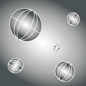 Group of balls. Gray balls on a gray metal background Stock Illustration