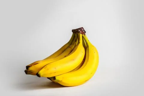 A group of bananas on a white background Stock Photos