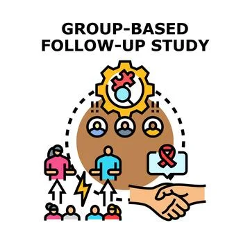 Group based follow up study concept vector illustration Stock Illustration