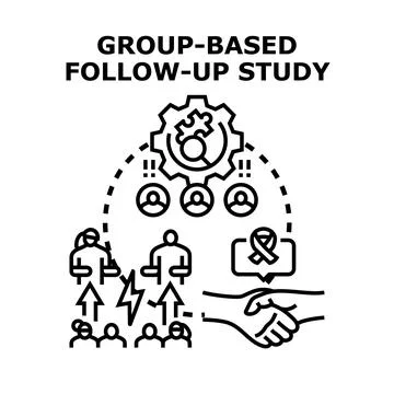 Group based follow up study concept vector illustration Stock Illustration