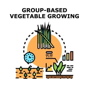 Group based vegetable growing concept illustration イラスト素材