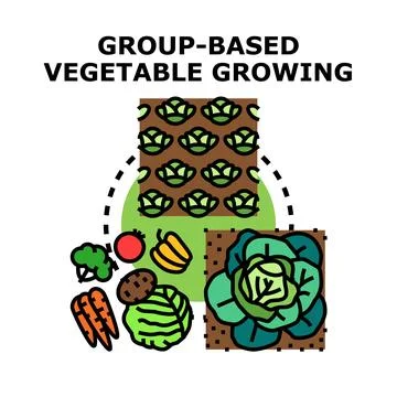 Group based vegetable growing concept illustration イラスト素材