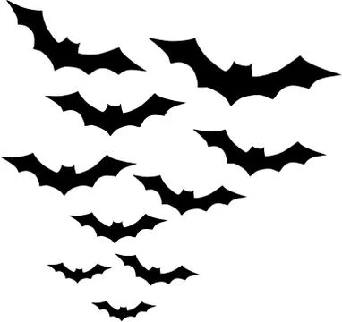 Group of Bats Stock Illustration