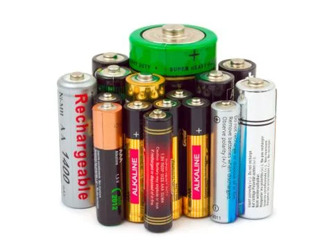 Group of batteries Stock Photos
