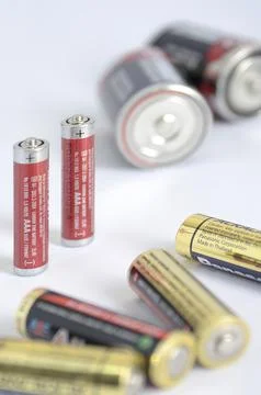 Group of batteries Stock Photos