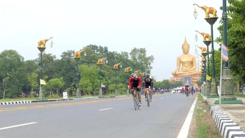 Group of biker riding a bicycle Video stock 80659837