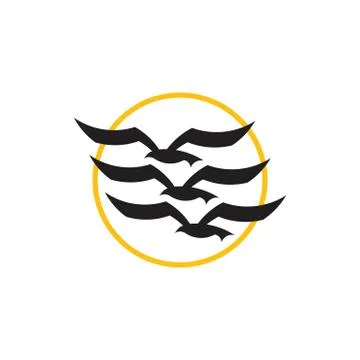 Group of bird simple geometric circle logo vector Illustrazione stock