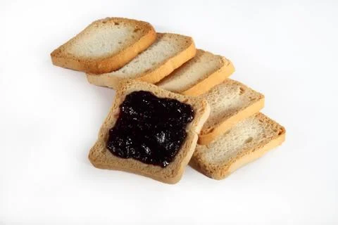 Group biscuits with jam on white Stock Photos