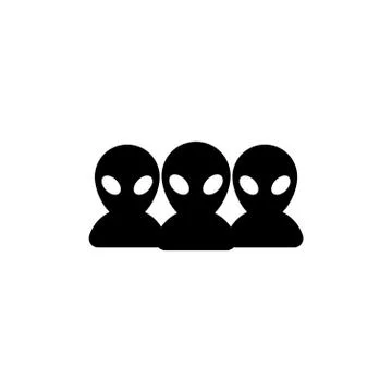 A group of the black alien. Vector Illustration Stock Illustration
