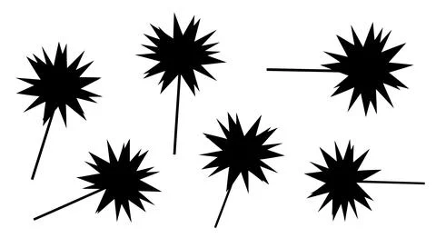 A group of black cartoon explosion effects 스톡 일러스트