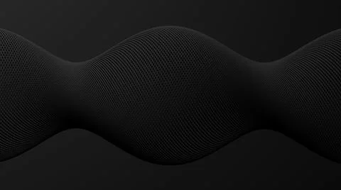 Group of black spirals. Black background. 3d render. Illustrazione stock