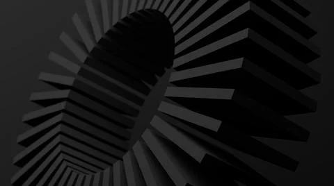 Group of black squares, black background. 3d render. Stock Illustration