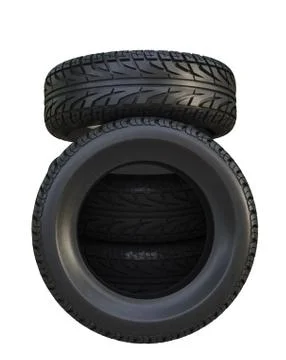 Group black tires, isolated 스톡 일러스트