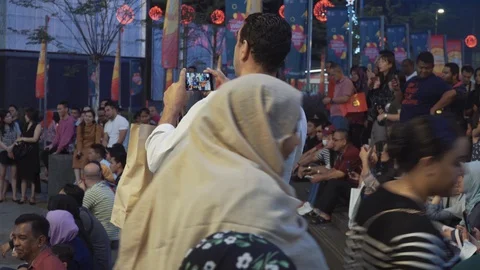 Group of blind community performing busking, street musician Stock Footage 114814955