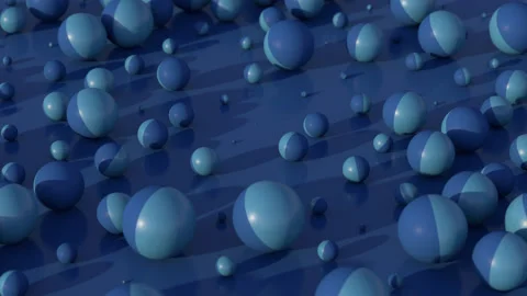 Group of blue balls rolling. Abstract animation, 3d render. Stock Footage 223005980